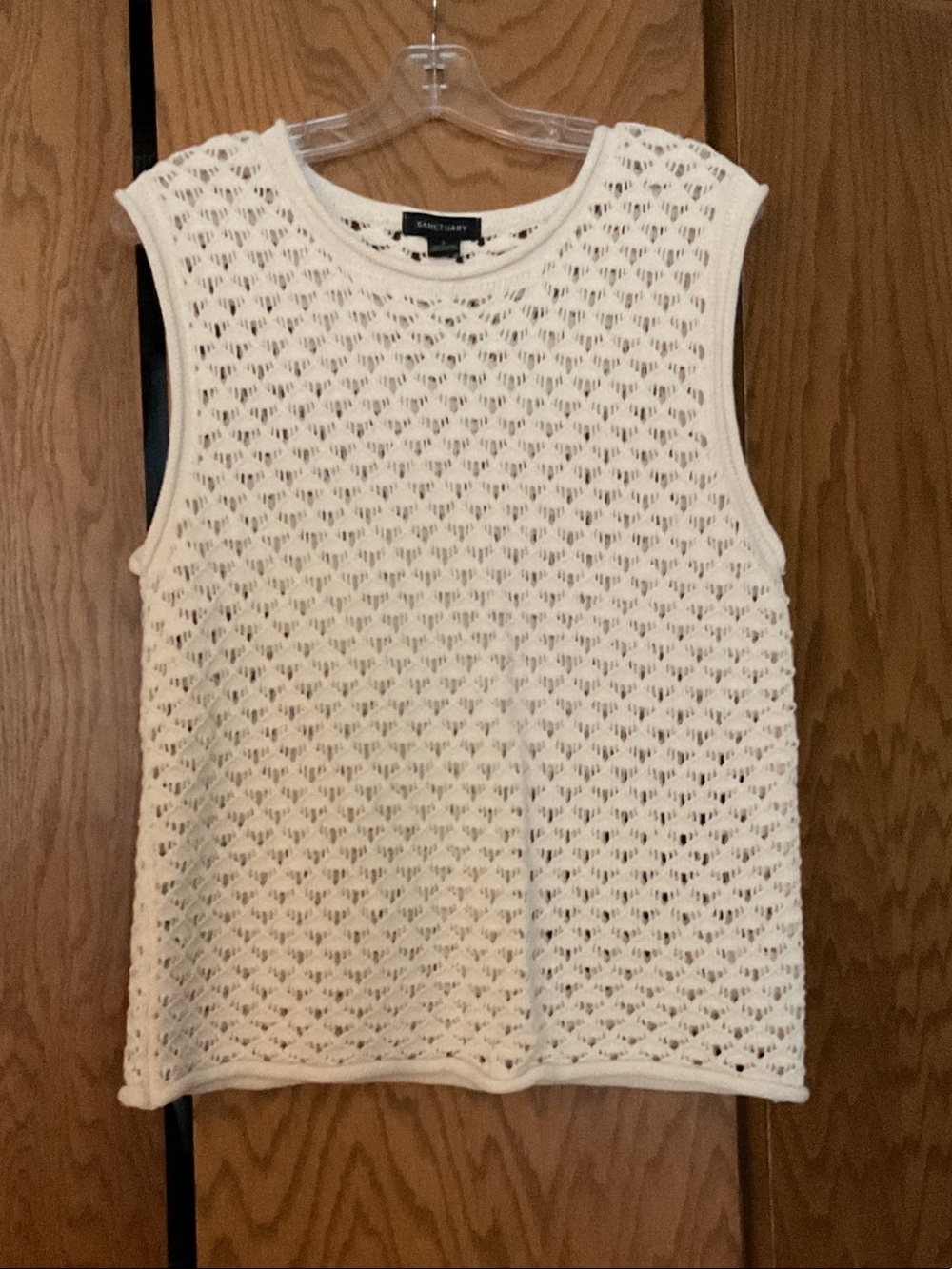 Sanctuary Cream Crochet Knit Tank Top